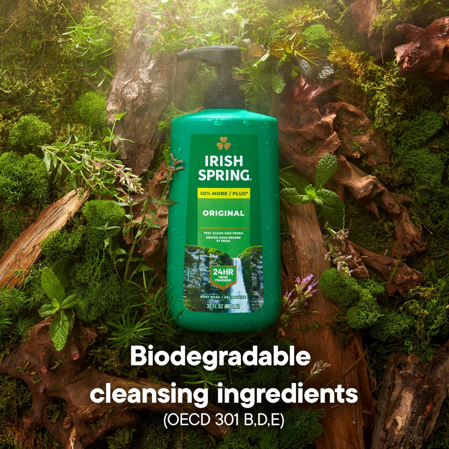 Irish Spring Men's Body Wash Original, 30 fl oz Pump – 24-Hour Freshness, Moisturizing, Paraben-Free, Biodegradable, Cool Fresh Scent