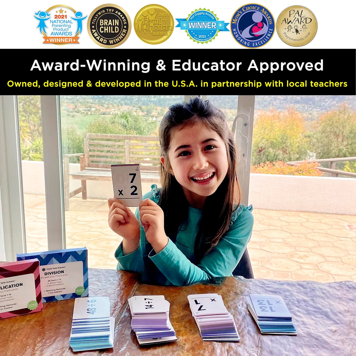 Award-Winning Math Flash Cards – 152 Multiplication & Division Facts 1–12 with Visuals, Word Problems & Games for Grades 2–6