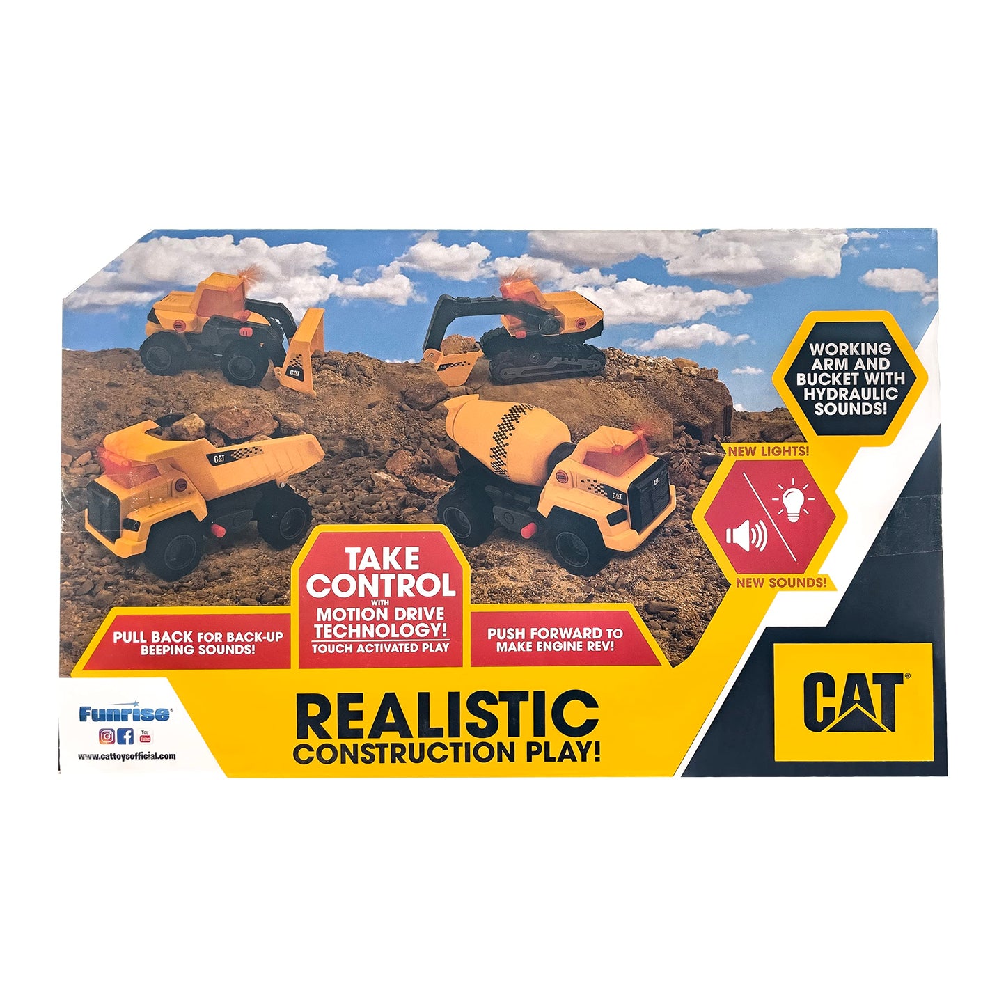 CAT Construction Toys, CAT Construction 11.5" Power Haulers 2.0 Excavator, Lights and Sounds, Ages 3 and up