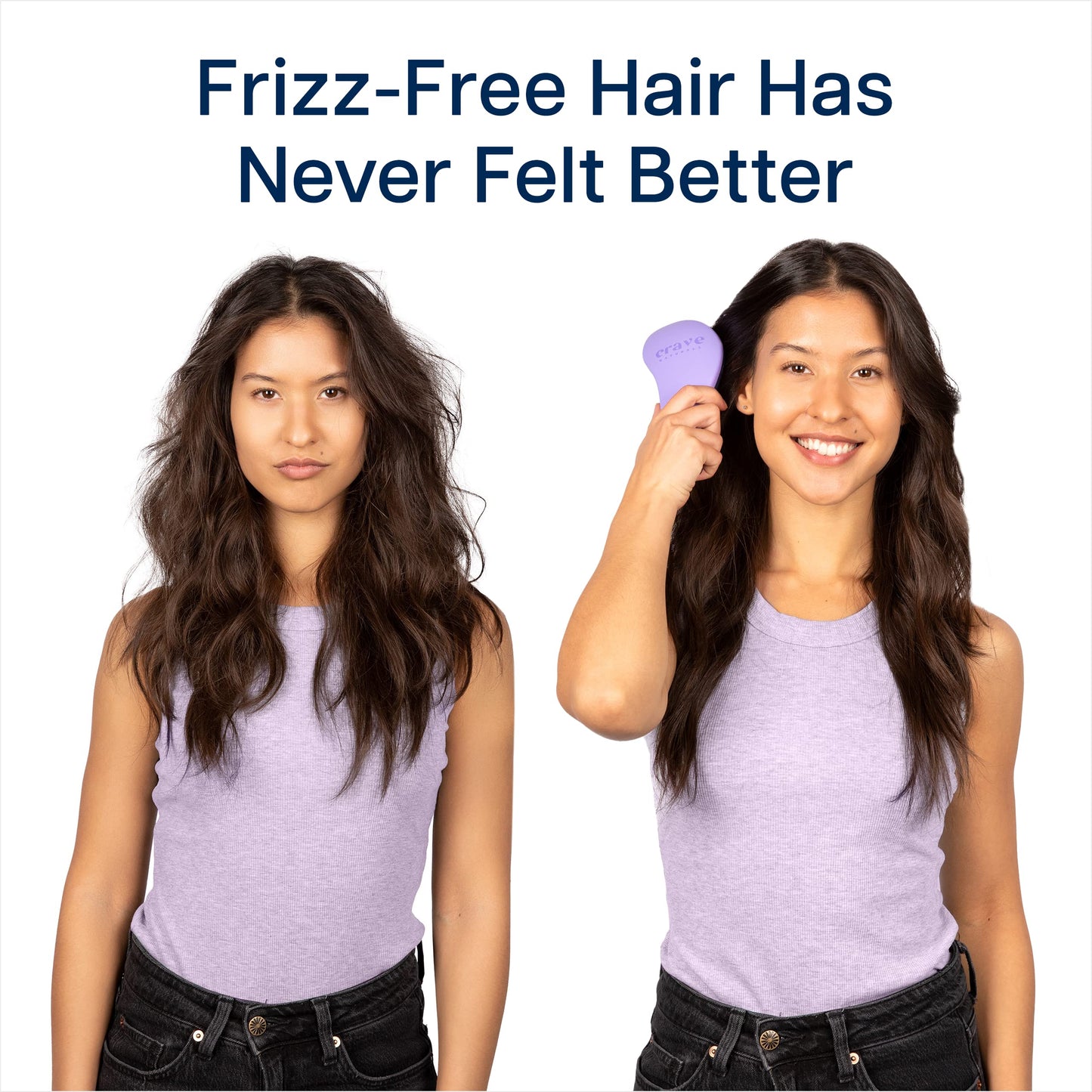 Crave Naturals Glide Thru Detangling Brush – Gentle Hair Brush for Wet or Dry Hair, Curly or Straight – For Women, Kids & Toddlers, Purple, 7.5x3"