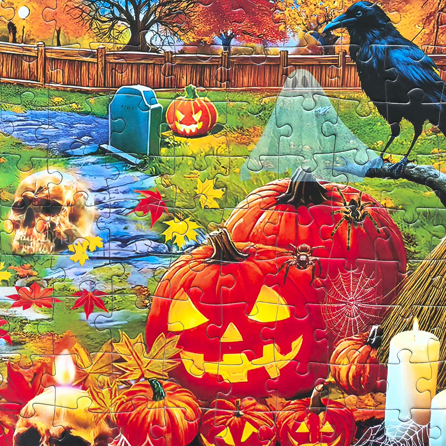 Halloween Puzzles 300 Pieces for Adults Large Piece - Light a Jack-o'-Lantern