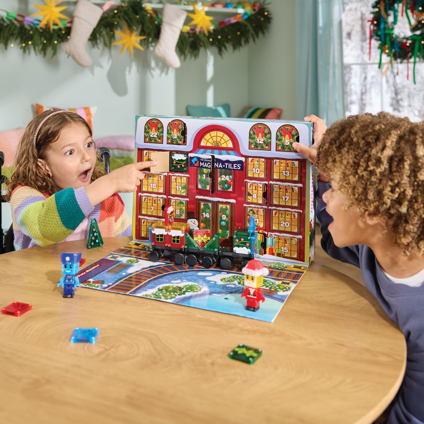 MAGNA-TILES microMAGS Advent Calendar 34-Piece Magnetic Construction Set, The Original Magnetic Building Brand