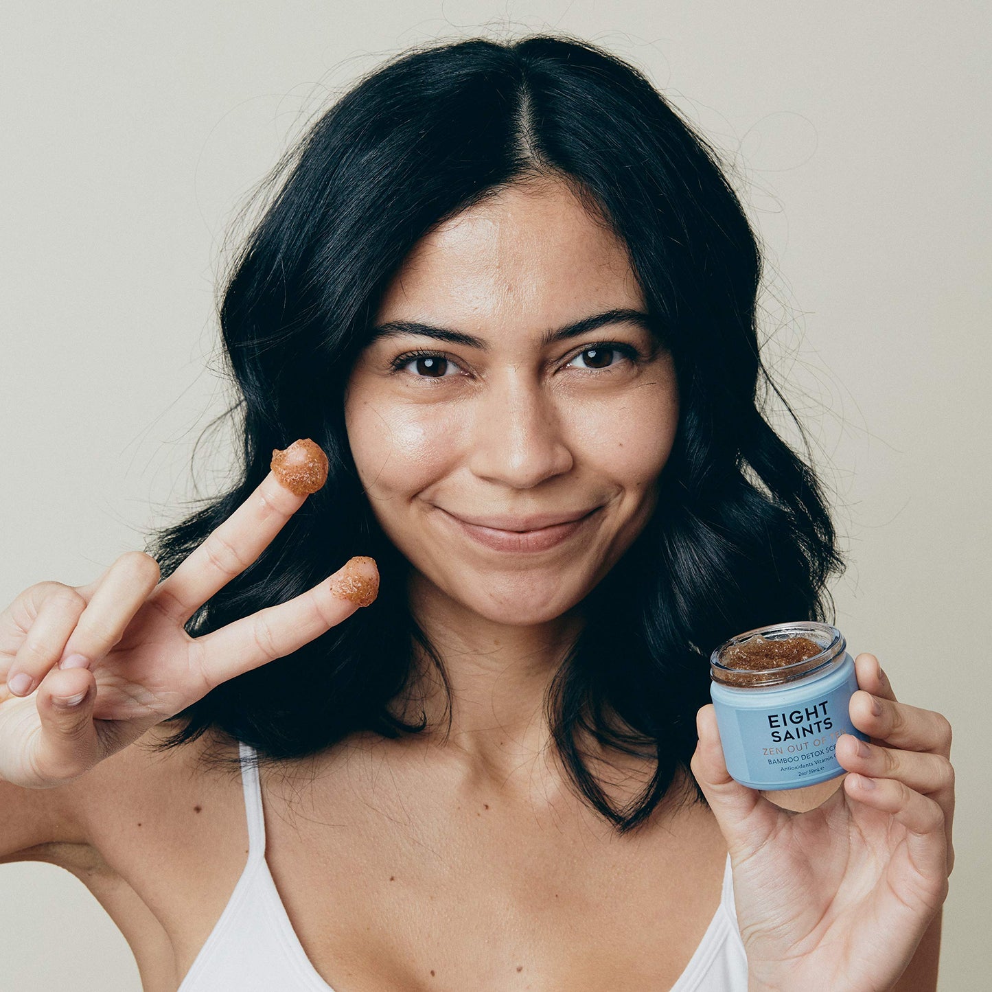 Eight Saints Zen Out of Ten Bamboo Face Scrub – Natural Organic Exfoliator with Bamboo Fibers for Pores, Blackheads & Dull Skin, 2 oz