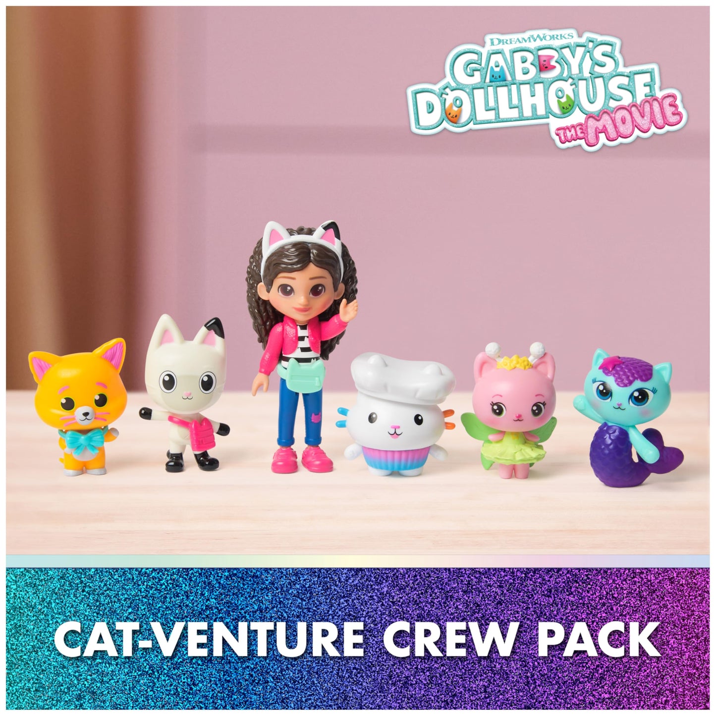 Gabby's Dollhouse: The Movie, Cat-Venture Crew Pack, 11-Piece Toy Figure Set with Accessories, Kids Toys for Girls & Boys Ages 3 and Up
