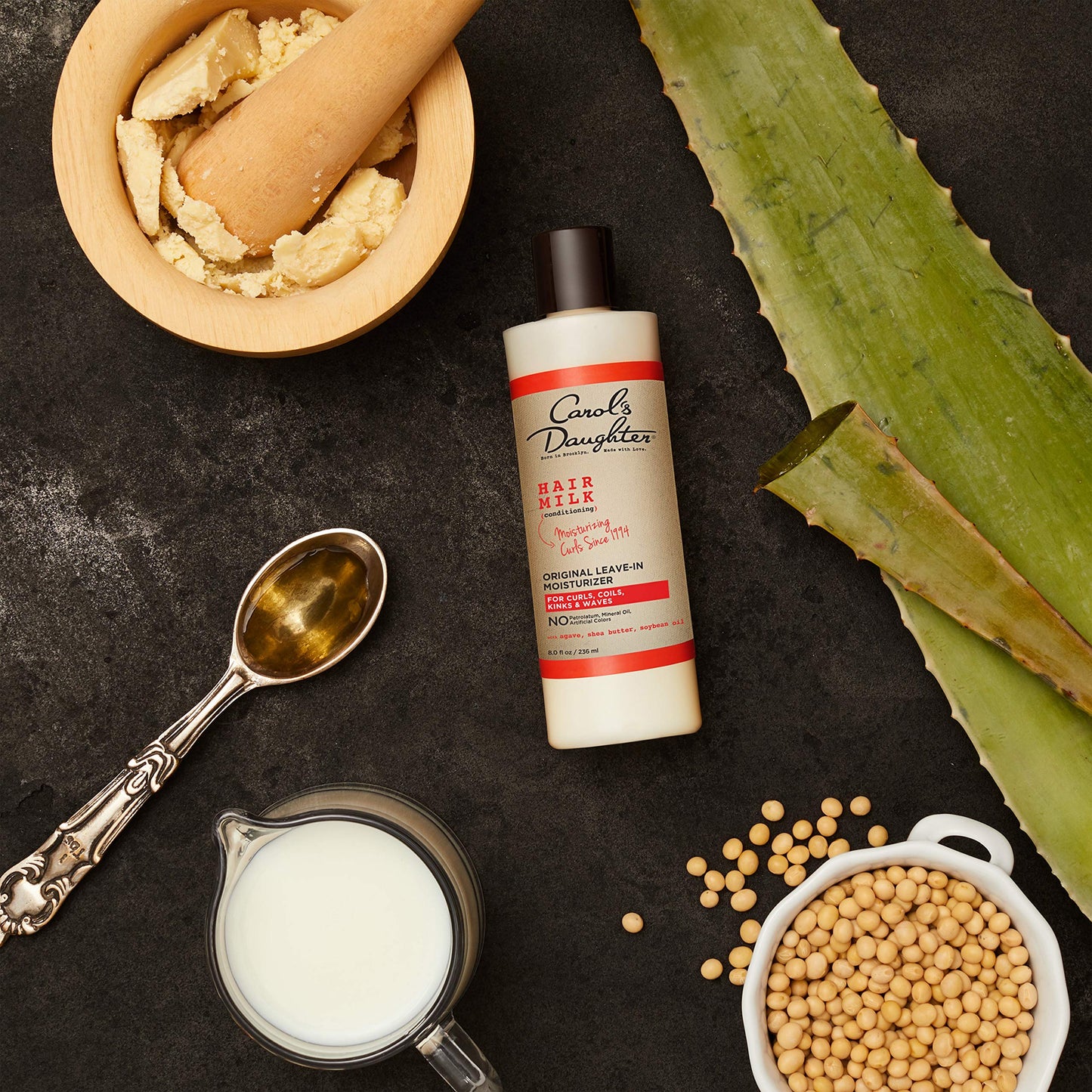 Carol's Daughter Hair Milk Original Leave-In Moisturizer for Curls, Coils & Waves with Agave & Shea Butter, 8 Fl Oz (Packaging May Vary)