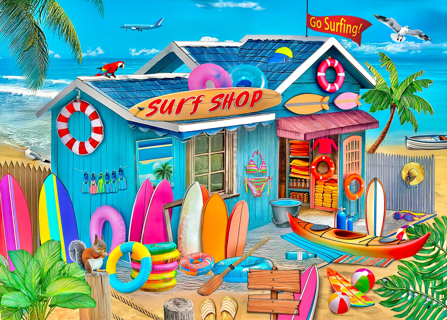 500 Piece Puzzles for Adults - Beach Surf Shop Puzzle