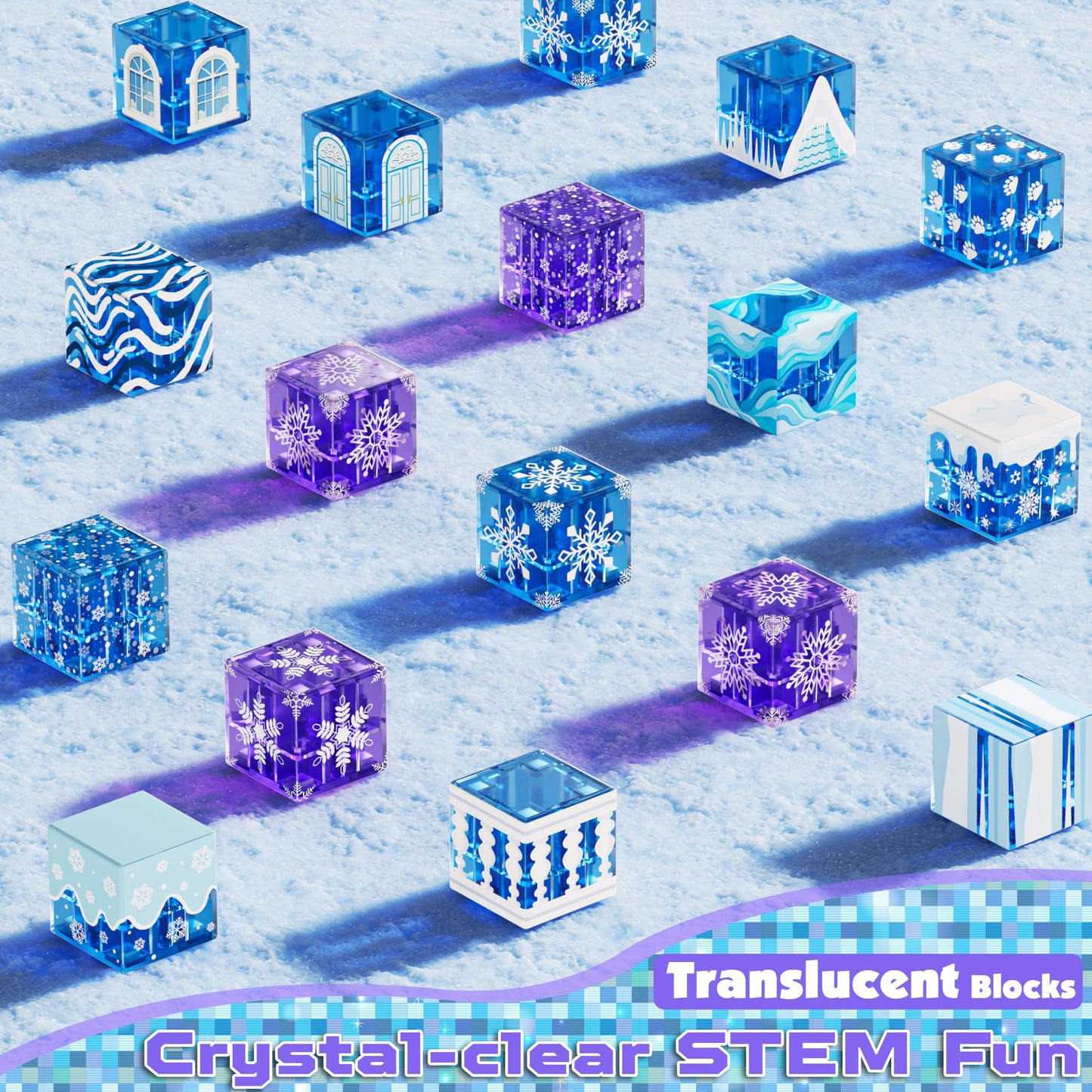 100-Piece Magnetic Building Blocks for Kids 4-12 – Transparent Cubes for Princess Castle, Creative STEM Toy Birthday Gift for Girls