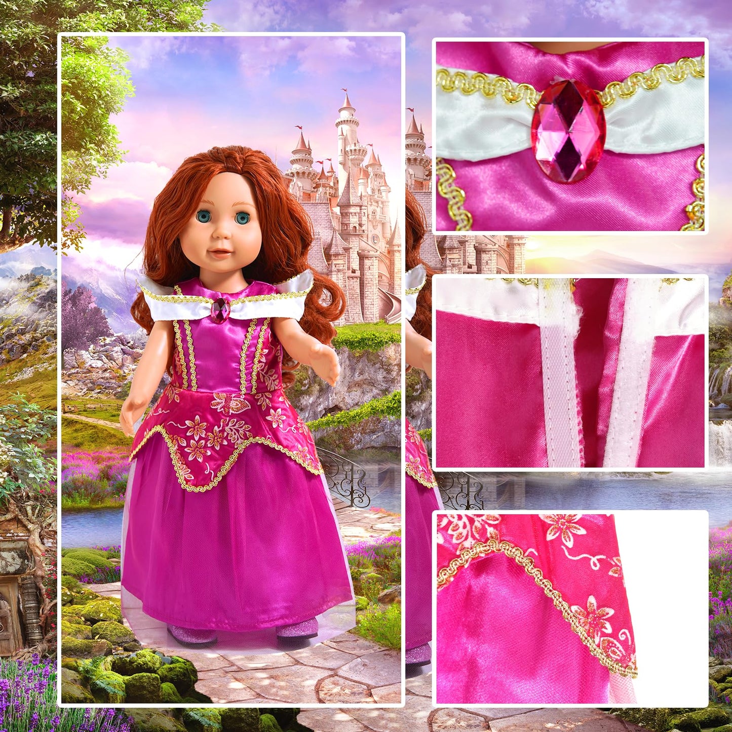 WONDOLL 18 inch Doll Clothes Accessories - 6Pcs Different Princess Costume Dress(NO Doll)