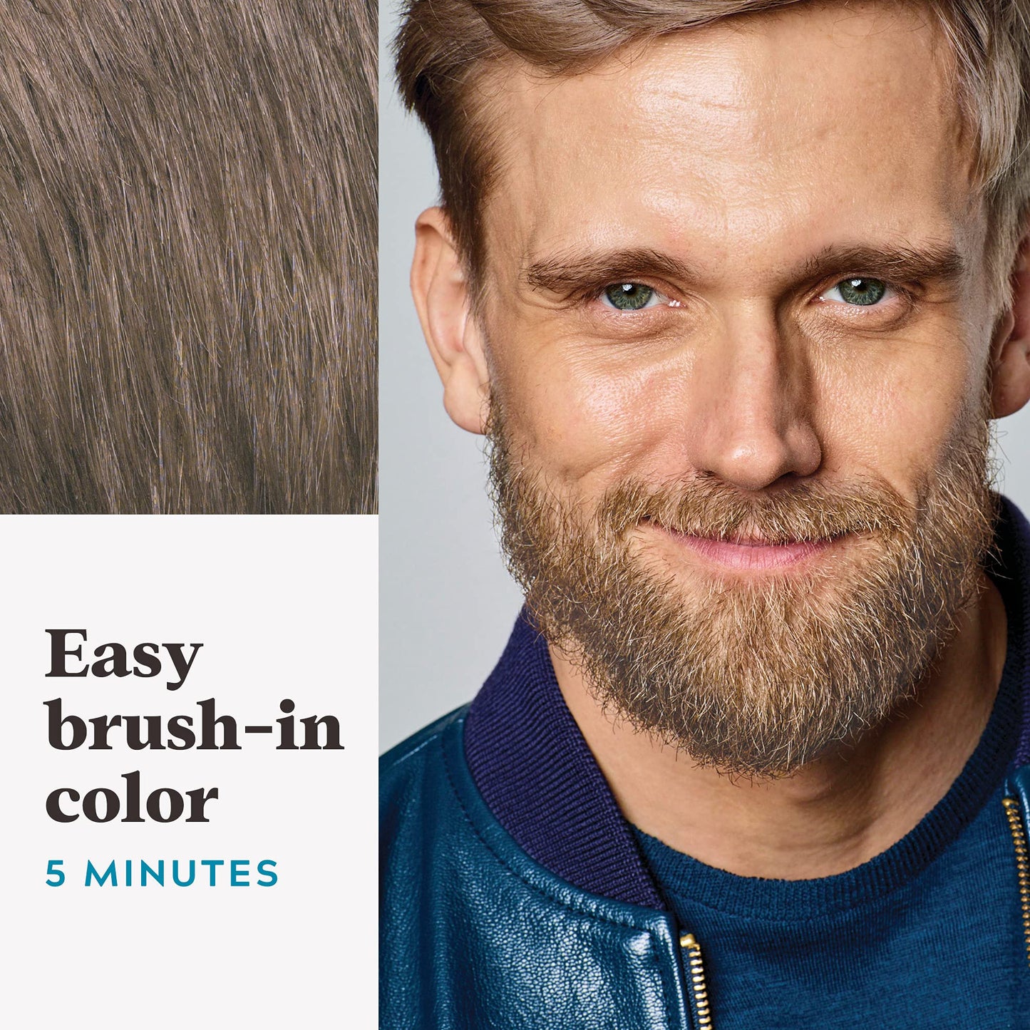 Just For Men Mustache & Beard Dye Light Brown M-25, with Brush, Keratin, Biotin, Aloe & Coconut Oil for Healthy Facial Hair, 1 Pack