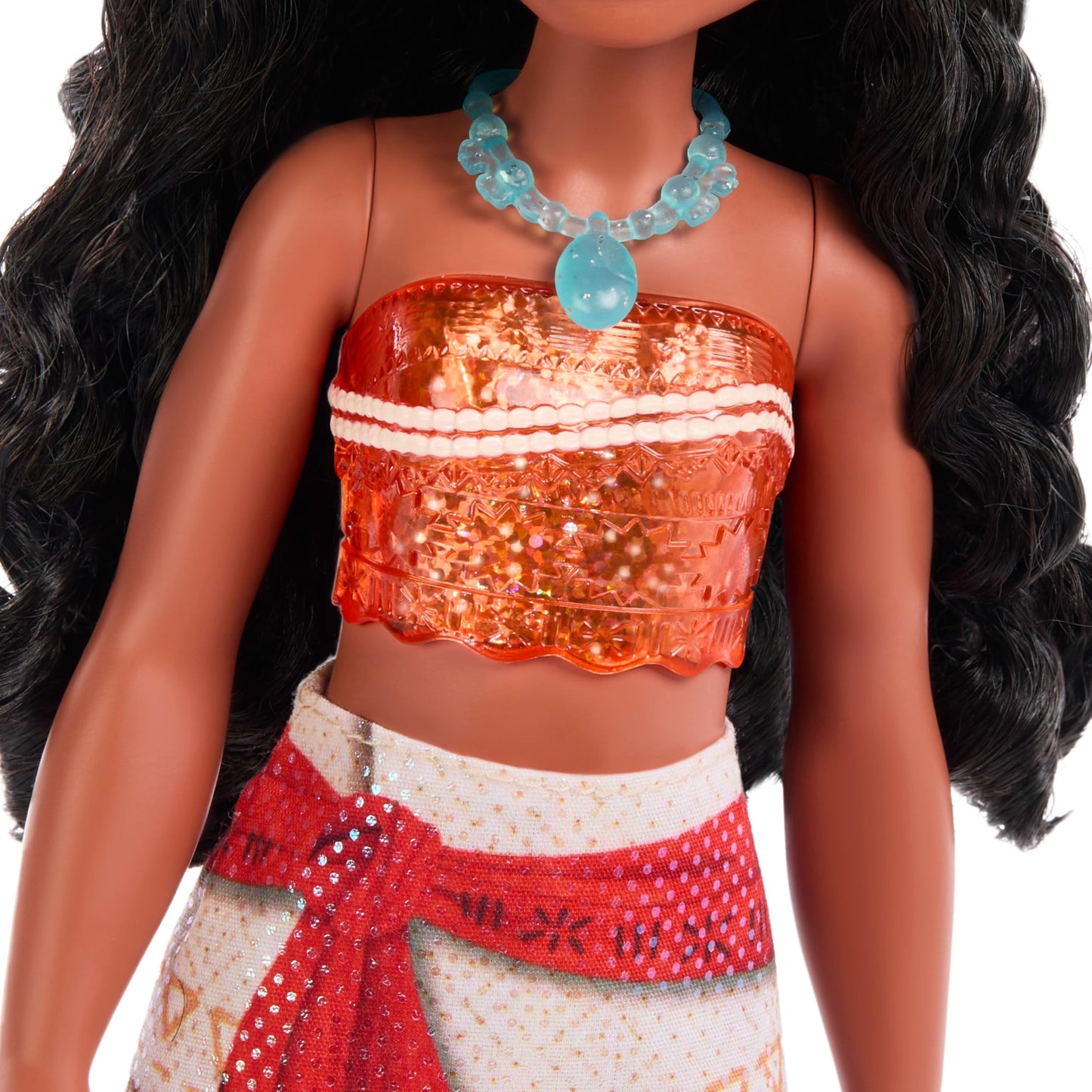 Mattel Disney Princess Moana Doll in Sparkling Fashion with Removable Skirt, Headband and Necklace, Posable & Collectible, Inspired by Movie