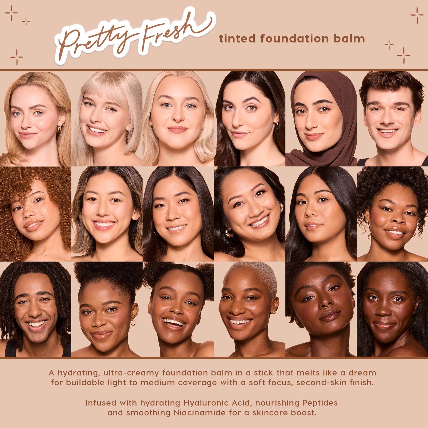 ColourPop Pretty Fresh Tinted Foundation Stick – Hydrating Balm-to-Cream, Light/Medium Coverage, Niacinamide & Peptides – Fair 3, 0.29 oz