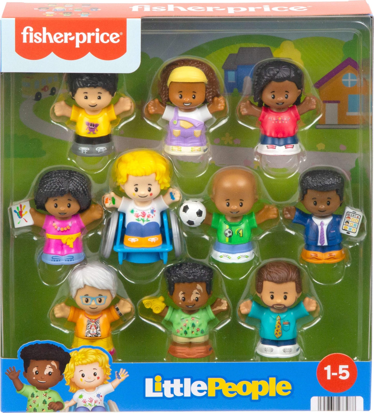 Fisher-Price Little People Toddler Toys Classroom Figures 10-Piece Set for Preschool Pretend Play for Kids Ages 1+ Years (Amazon Exclusive)