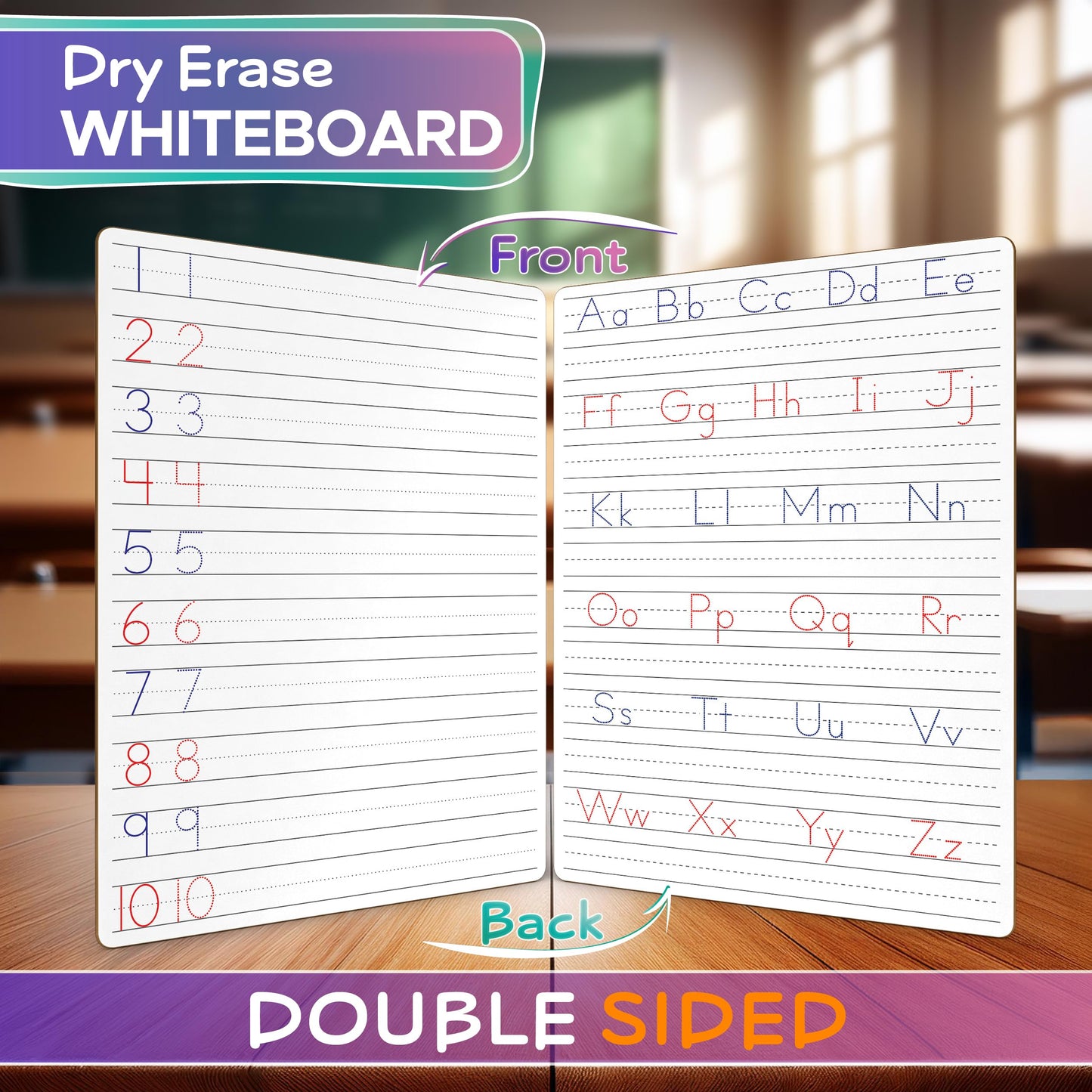Scribbledo Dry Erase Alphabet Tracing Board 9x12" ā Write & Wipe Letter Practice for Kids Ages 3-5, Handwriting & Writing Skills