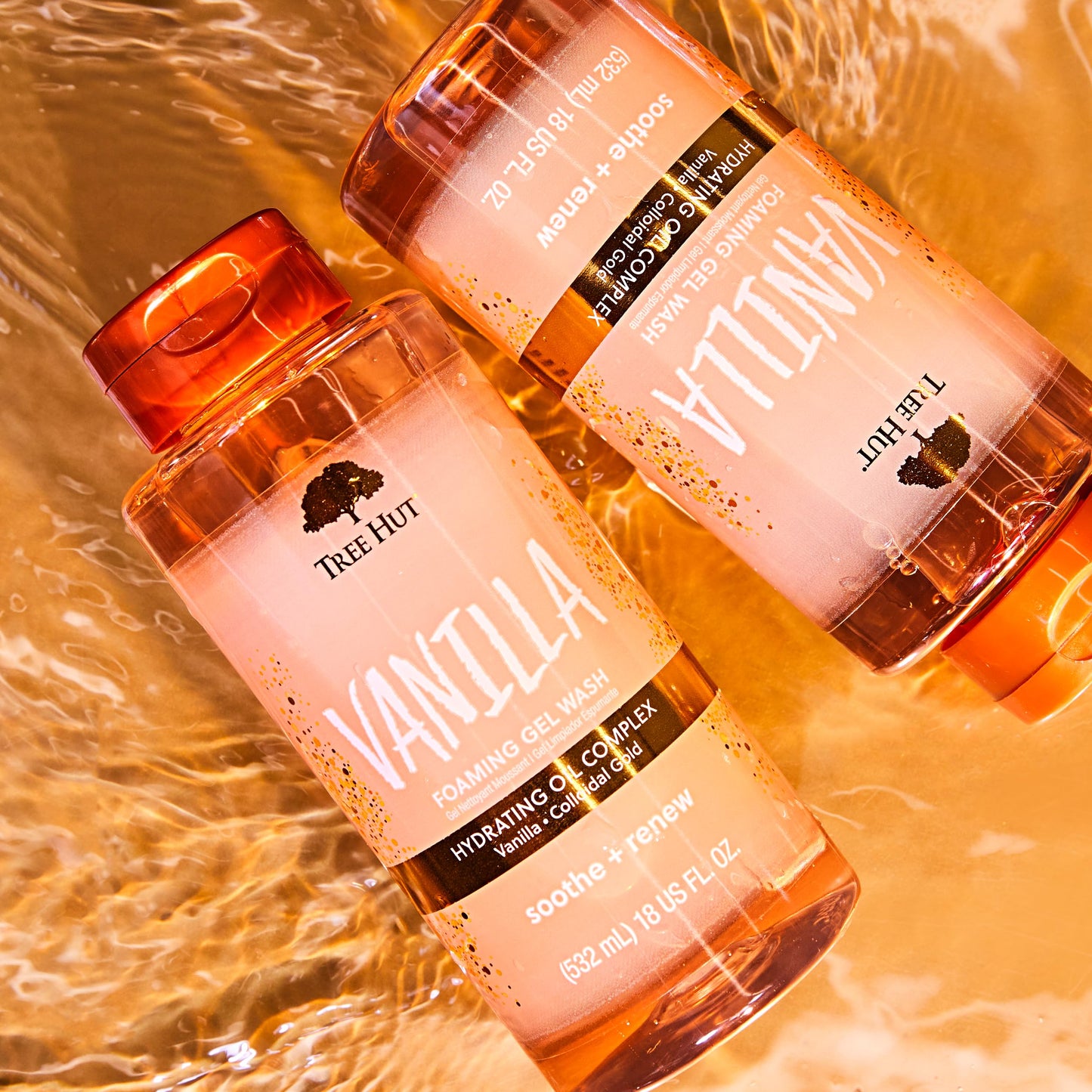 Tree Hut Vanilla Foaming Gel Wash – Hydrating Body Wash with Shea Butter & Essential Oils, Daily Moisturizing Cleanser for Soft Smooth Skin, 18 fl oz