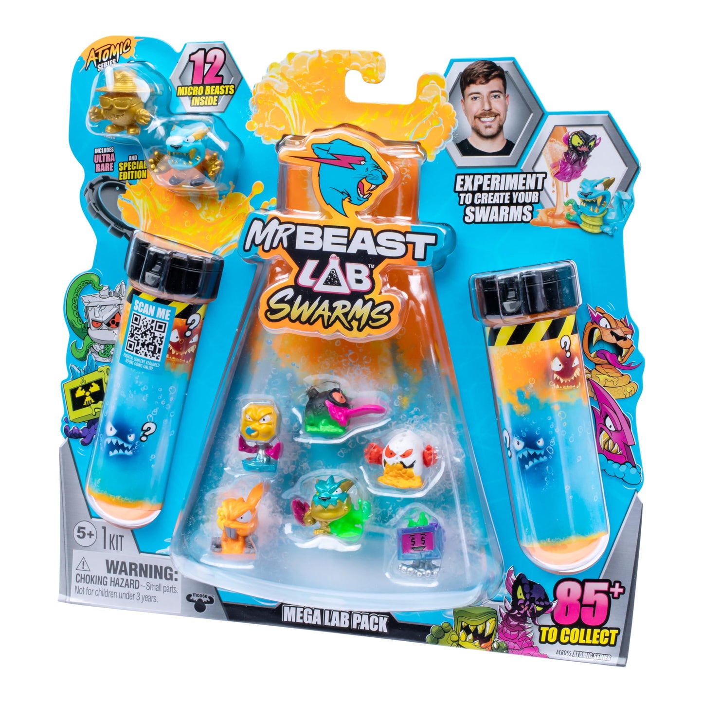 MrBeast Lab Swarms Series 2 Atomic 12-Pack – Shake & Reveal 2 of 12 Micro Beasts, 1-inch Collectible Figures, 85+ to Collect