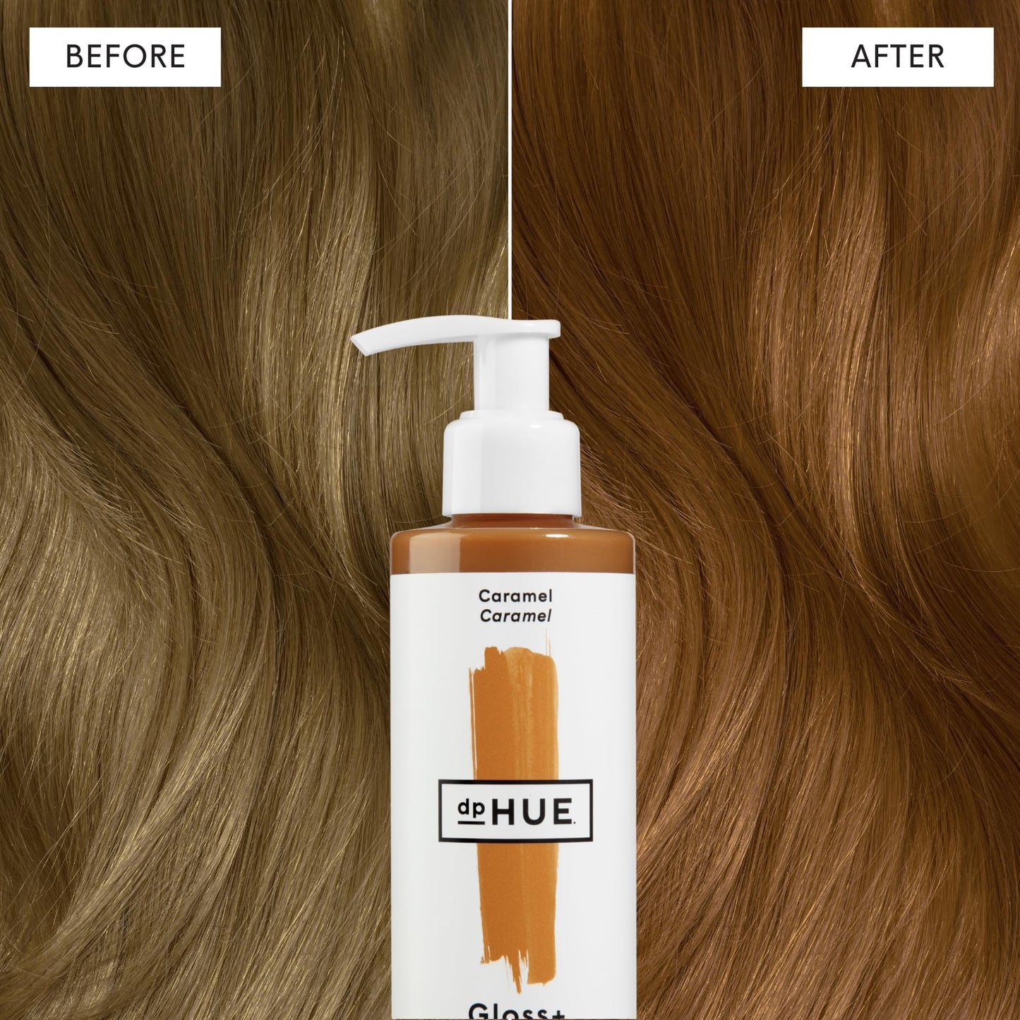 dpHUE Gloss+ Caramel | Semi-Permanent Conditioning Hair Gloss for Dark Blonde & Light Brown Hair | Golden Tones | Vegan | 6.5 oz
