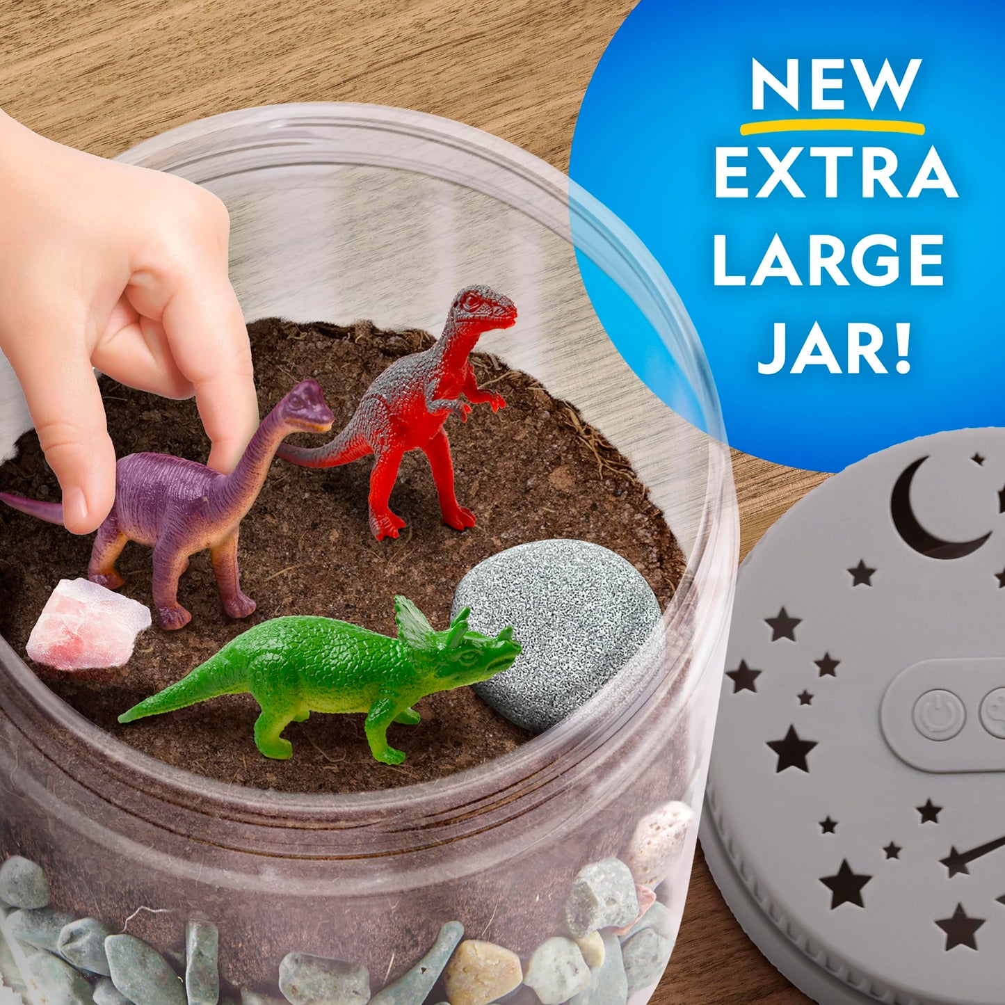 National Geographic Dinosaur Terrarium Kit for Kids – Light-Up Dino Habitat with Real Plants, Science Kit & Dinosaur Toys, Fun STEM Activity
