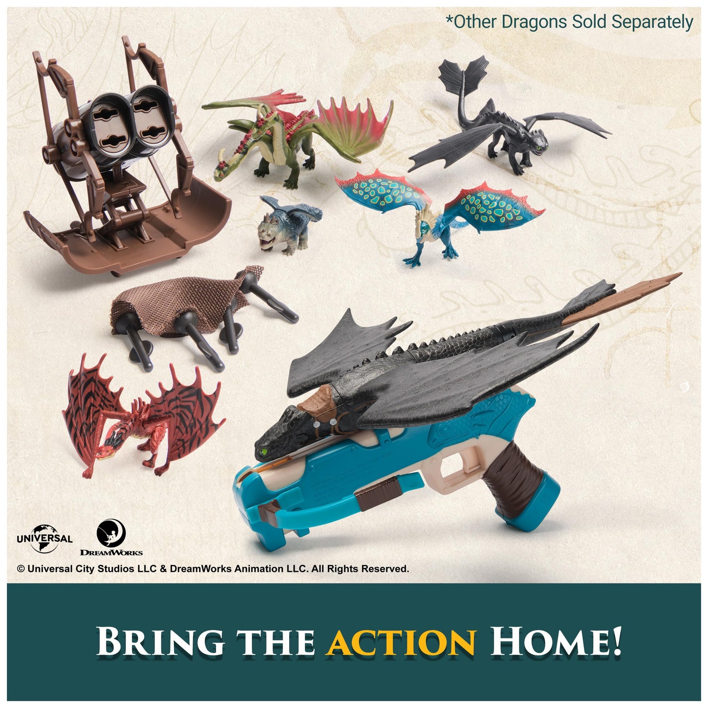 DreamWorks How to Train Your Dragon Toothless Crossbow Launch Glider, Flying Stunt Toy for Kids Ages 4+, Amazon Exclusive