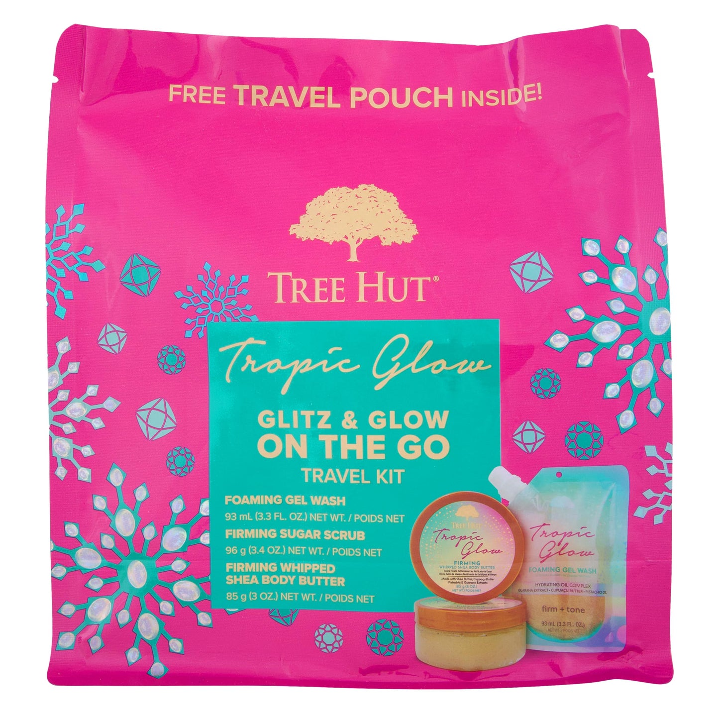 Tree Hut Glitz & Glow On the Go Travel Kit, Tropic Glow Gift Set