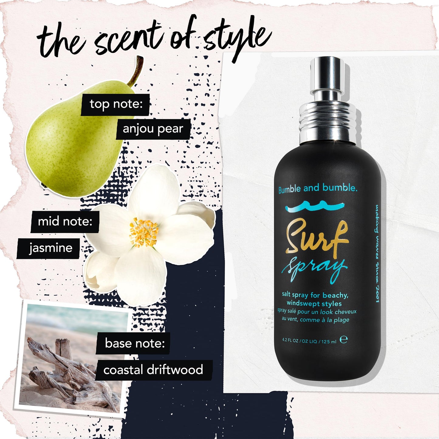 Bumble and bumble. Surf Sea Salt Spray | Volumizing | Adds Texture + Matte Finish, Wavy Straight, 1.7 Fl Oz