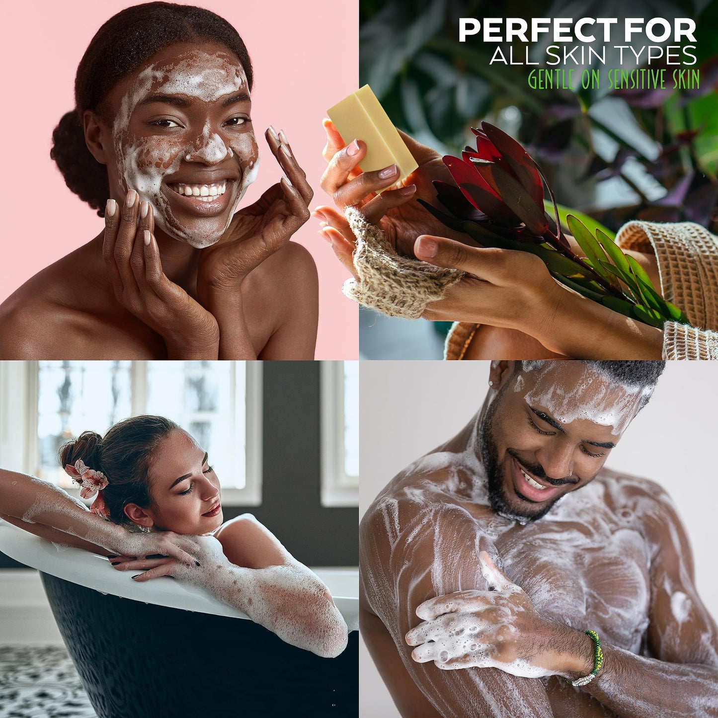 Aloe Vera & Calendula Soap Bar – Natural & Organic Face & Body Cleanser with Turmeric – Gentle, Hydrating Wash for Men, Women & Teens, 4.5 oz