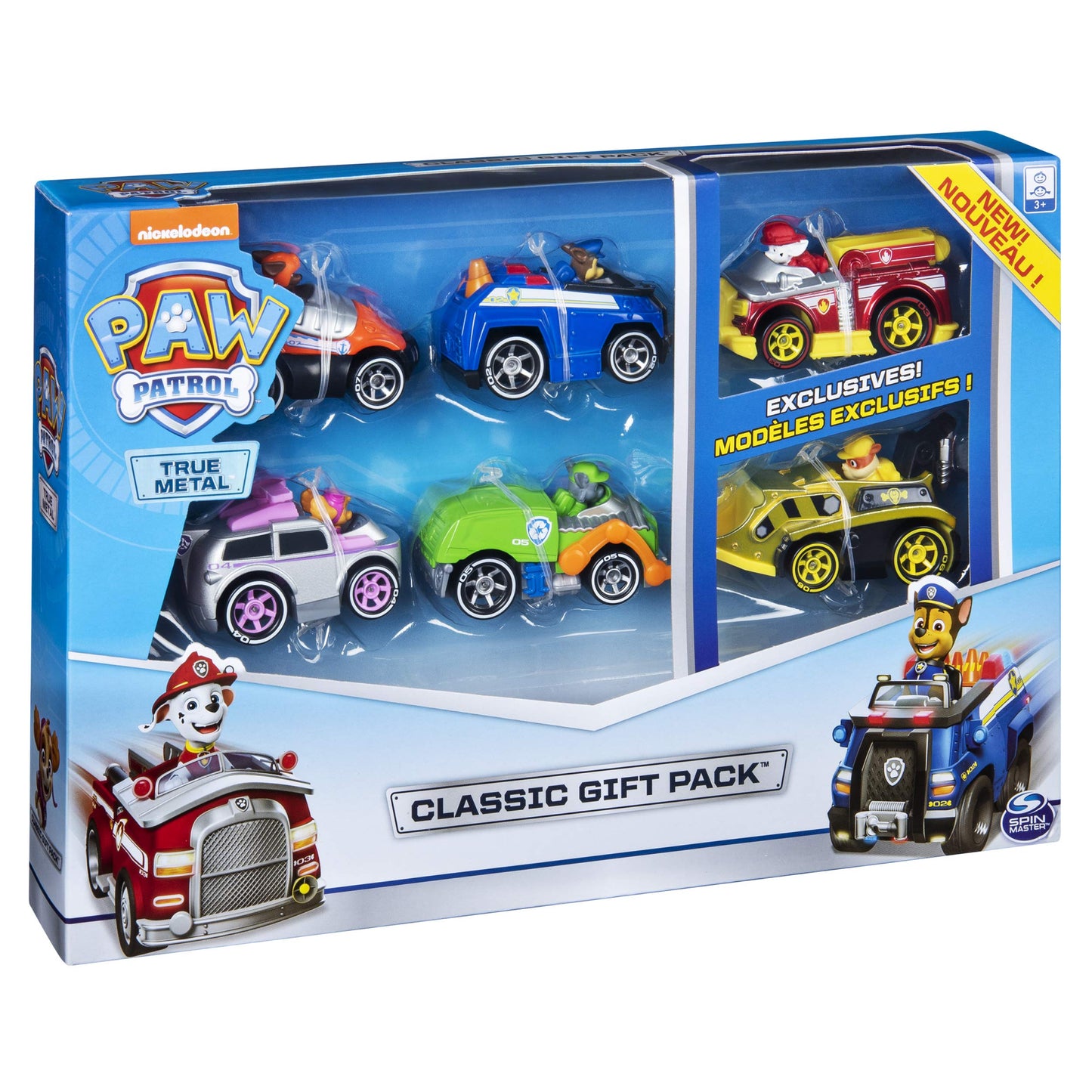 Paw Patrol, True Metal Classic Gift Pack of 6 Collectible Die-Cast Vehicles, 1:55 Scale