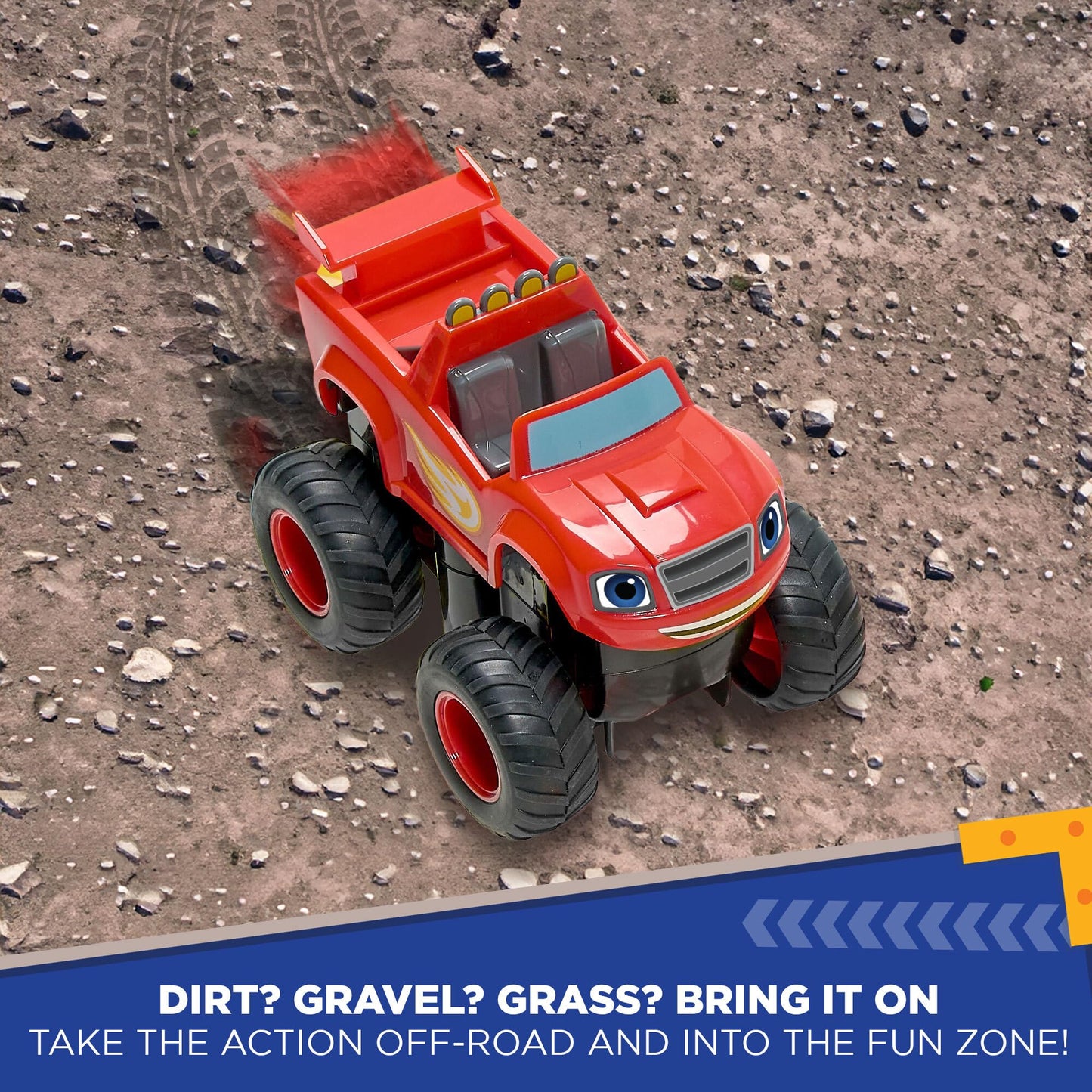 Blaze and The Monster Machines Race Track Set - 117-Piece STEM Glow Track Playset by JitteryGit, Nickelodeon Toy for Kids Ages 3-8, Red