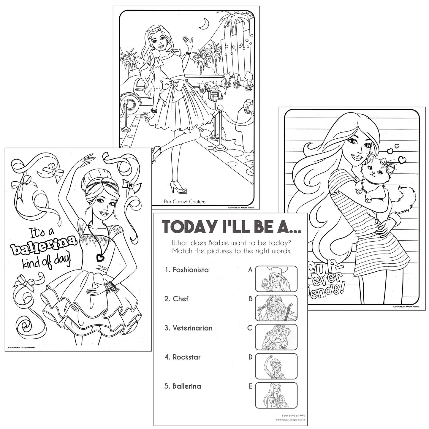 Lazy Days Barbie Live Life with Love Coloring and Activity Book - 96 Pages