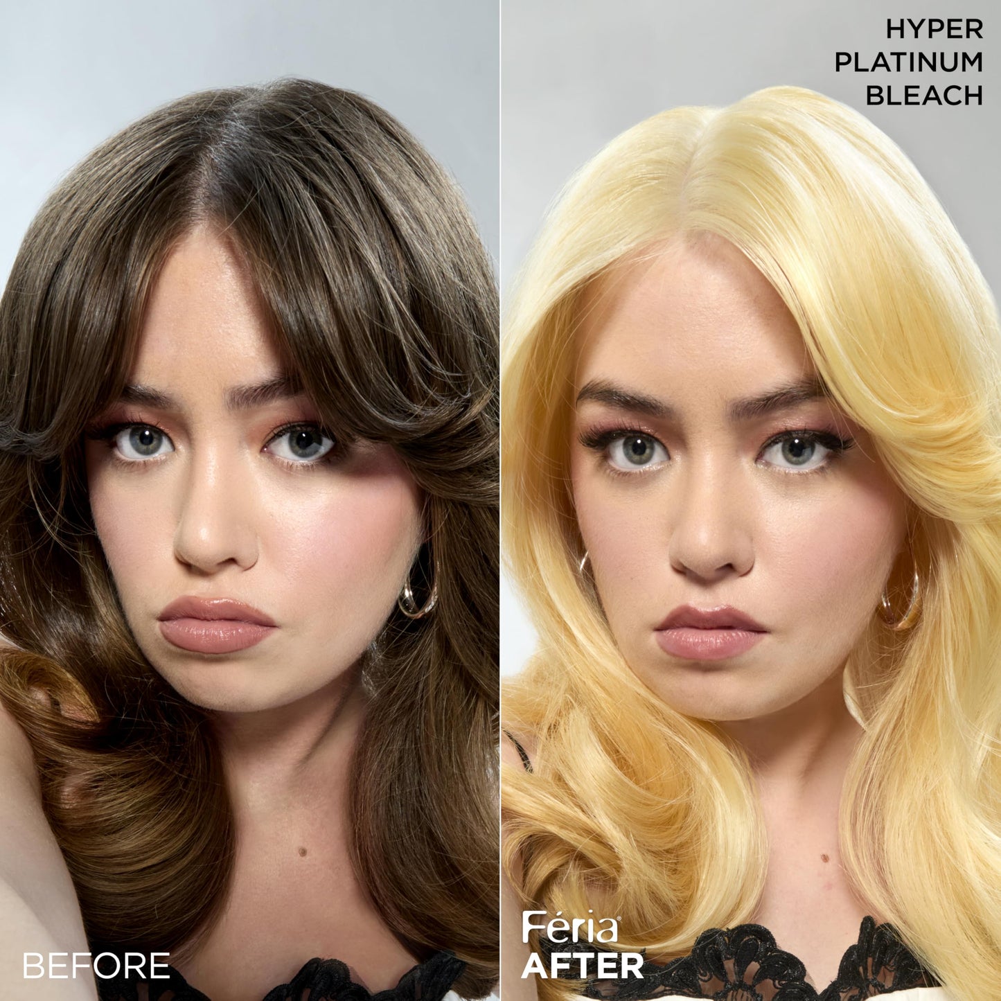 L'Oreal Paris Feria Hyper Platinum Hair Bleach Kit – Advanced Lightening System Lifts Up to 8 Levels with Anti-Brass Purple Conditioner