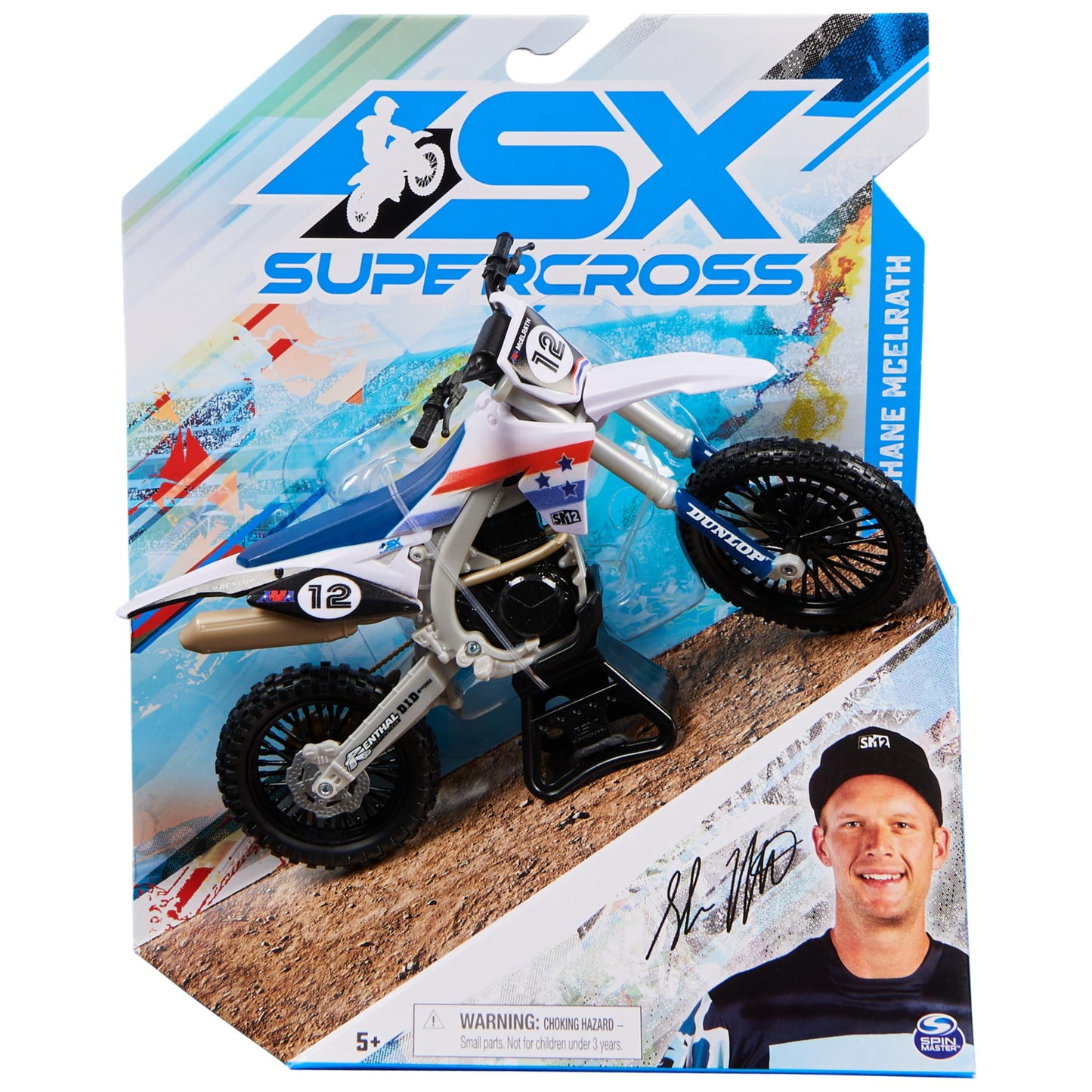 Supercross, Authentic Shane Mcelrath 1:10 Scale Collector Die-Cast Toy Motorcycle Replica with Race Stand, for Collectors and Kids Age 5 and Up