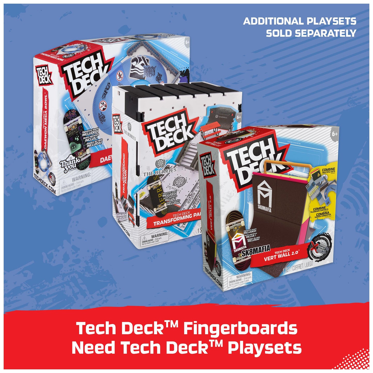 Tech Deck, 25th Anniversary 8-Pack Fingerboards with Exclusive Figure, Collectible and Customisable Mini Skateboards, Kids’ Toys for Ages 6 and up