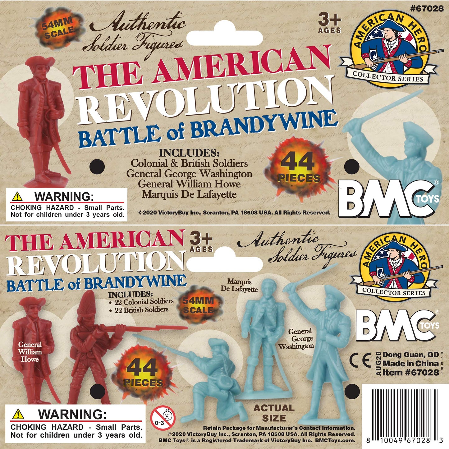 BMC Revolutionary War Plastic Army Men - 44pc Brandywine Battle Soldier Figures