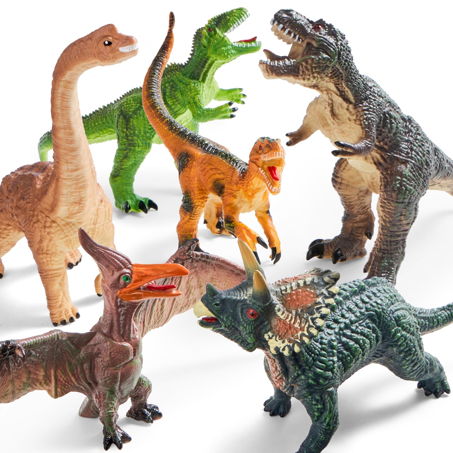 JOYIN 6-Piece Large Soft Dinosaur Toy Set for Toddlers with Educational Book – Realistic Dino Figures for Boys & Girls Ages 1-5