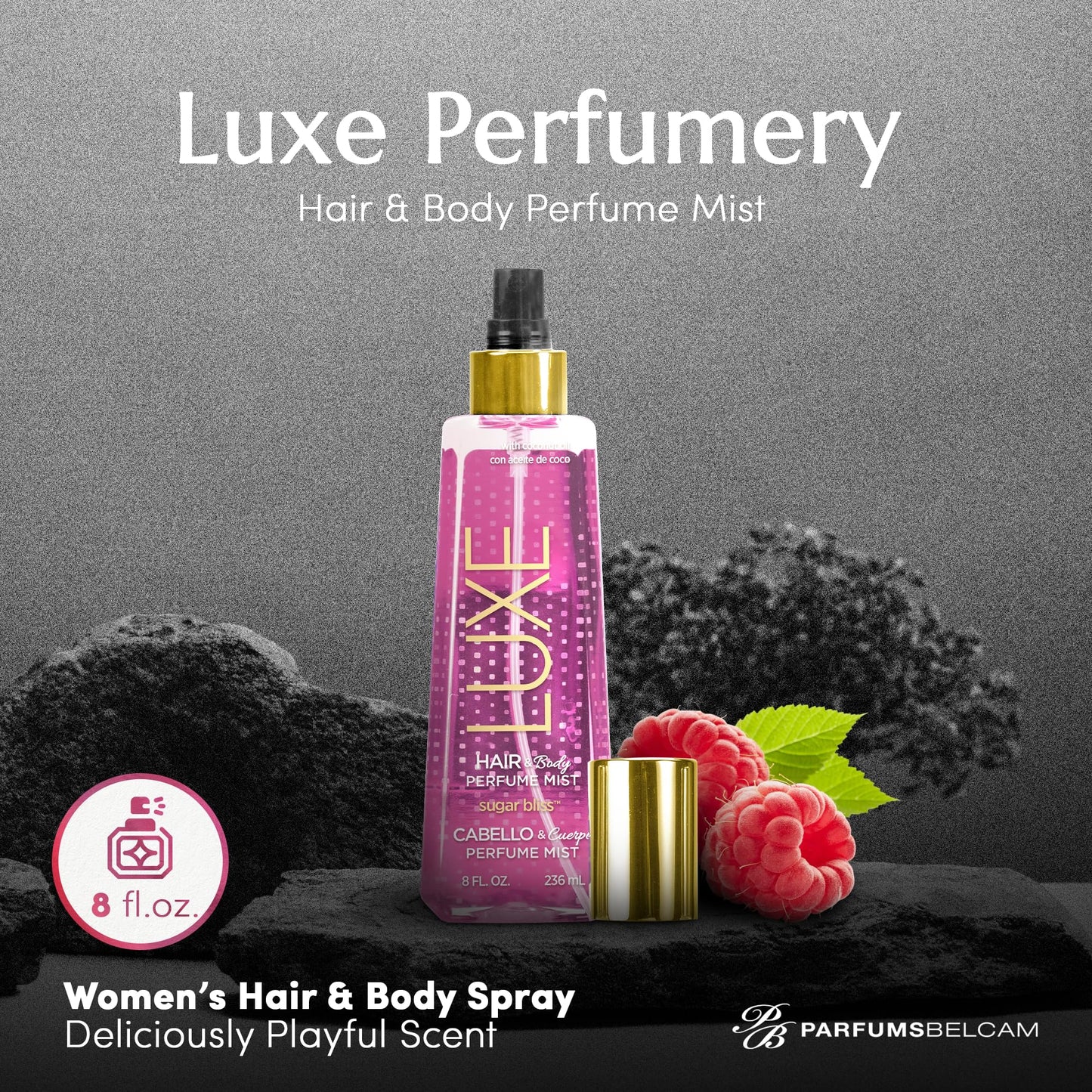 Luxe Perfumery Hair & Body Perfume Mist Sugar Bliss, 8.0 fluid ounce