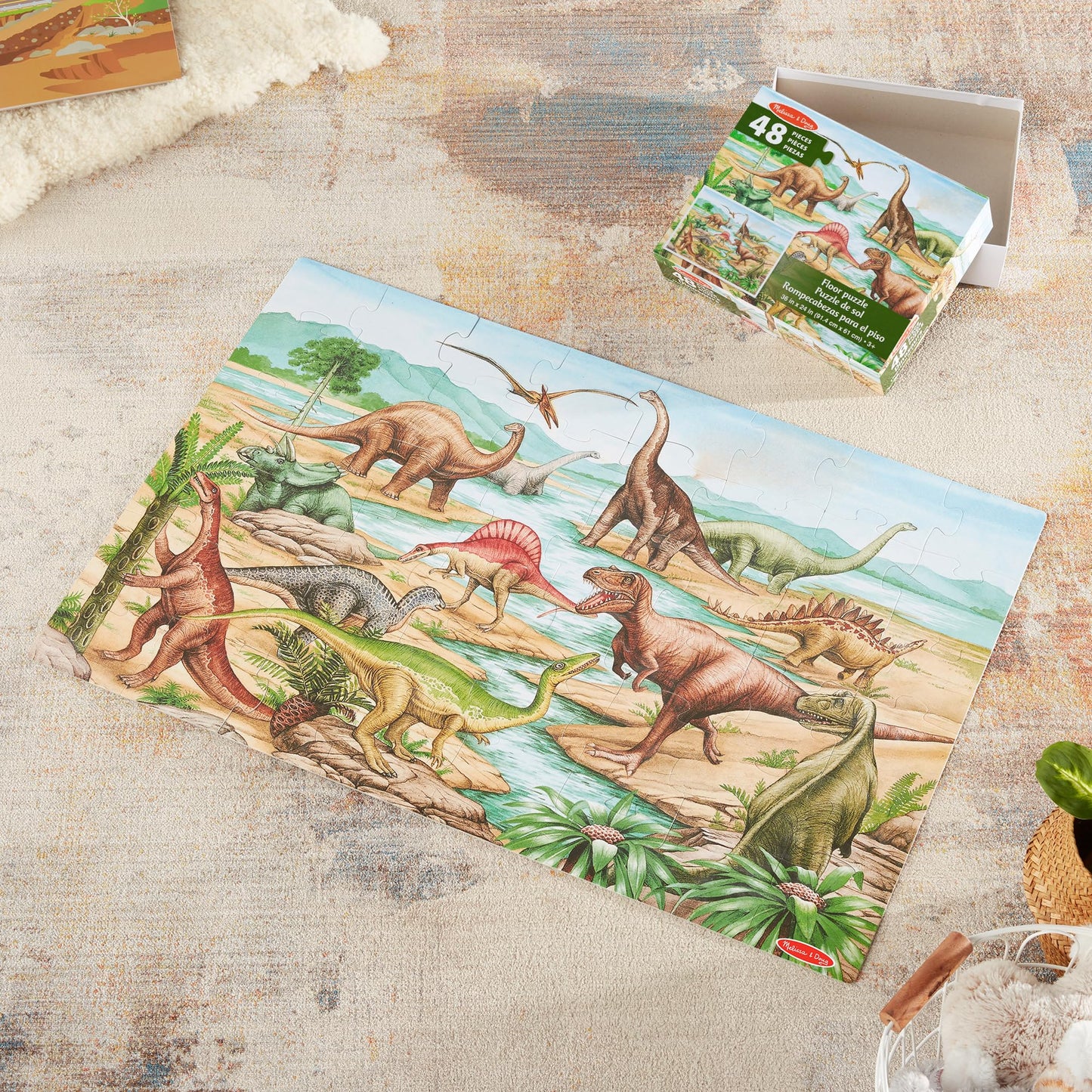 Melissa & Doug Dinosaurs Floor Puzzle - 48 Pieces (2 Feet x 3 Feet Assembled) - FSC Certified