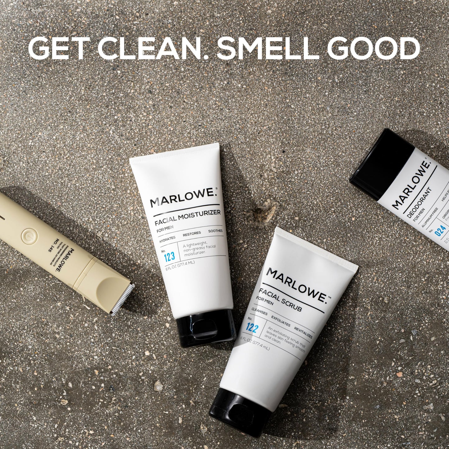 MARLOWE. No. 122 Facial Scrub 6 oz, Gentle Face Exfoliator with Apricot Seed Powder & Pumice, Cleanses & Smooths, Fresh Pine & Agarwood Scent