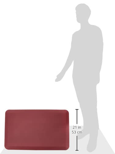 NewLife by GelPro Anti-Fatigue Designer Comfort Kitchen Floor Mat, 20" x32”, Leather Grain Cranberry