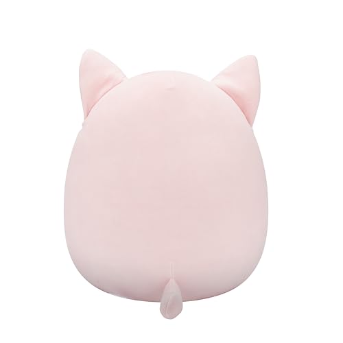 Squishmallows Original 14in Laura The Pink Tabby Cat Holding Birthday Cupcake – Official Jazwares Plush (Large)