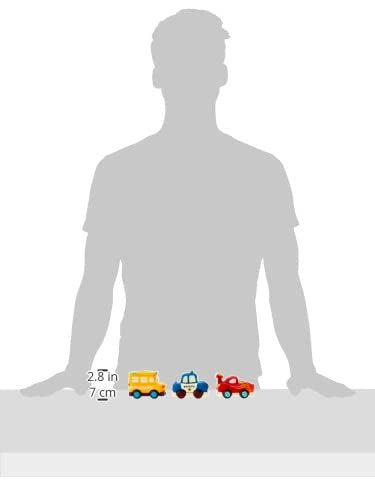 B. toys – Mini Wheeee – ls! – 3 Pieces Mini Pull – Back Vehicles Set, Bus & Cars, Multi, Hot Rod, School Bus, Police Car – 1 year +