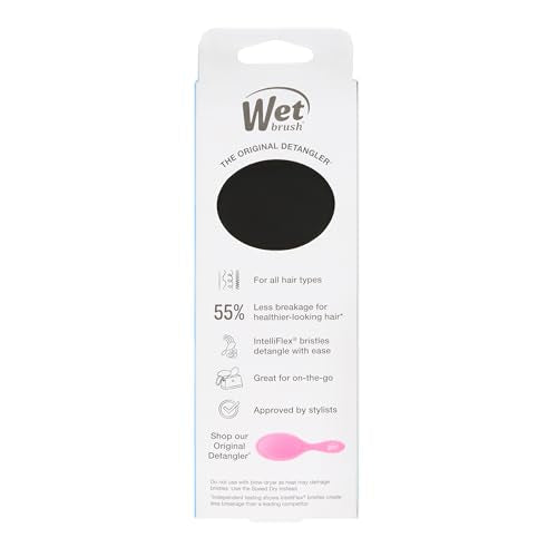 Wet Brush Mini Detangler Hair Brush Black Frost | Travel Size Detangling Brush with Ultra-Soft IntelliFlex Bristles | Pain-Free for All Hair Types
