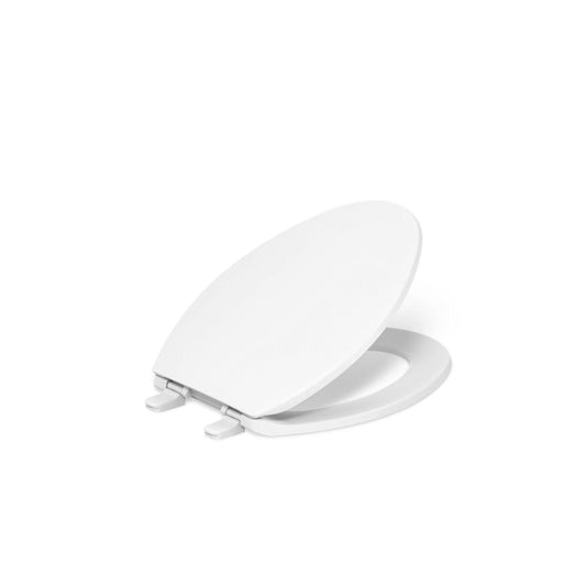 Kohler K-20110-0 Brevia Elongated Toilet Seat with Grip-Tight Bumpers, Quiet-Close Seat, Quick-Attach Hardware, White