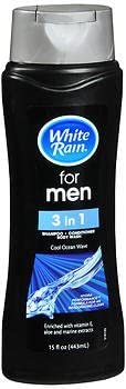 White Rain for Men 3 in 1 Shampoo/Conditioner/Body Wash Cool Ocean Wave - 15 oz, Pack of 3