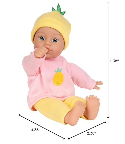 Adora Sweet Baby 11" Soft Cuddly Doll – Realistic Features, Gentle Scent, Machine Washable, Lightweight & Easy to Hold (Pineapple)