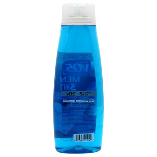 VO5 Alberto Men 3 in 1 Fresh Ocean Surge - 3 in 1 Shampoo Conditioner and Body Wash - With 5 Oils and 5 Vitamins - Energizing Ocean Scent - 15 oz
