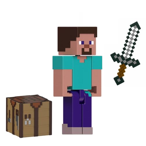 Mattel Minecraft Action Figure & Accessories 2-Pack with Steve in 3.25-inch Scale, Collectible Toy Set