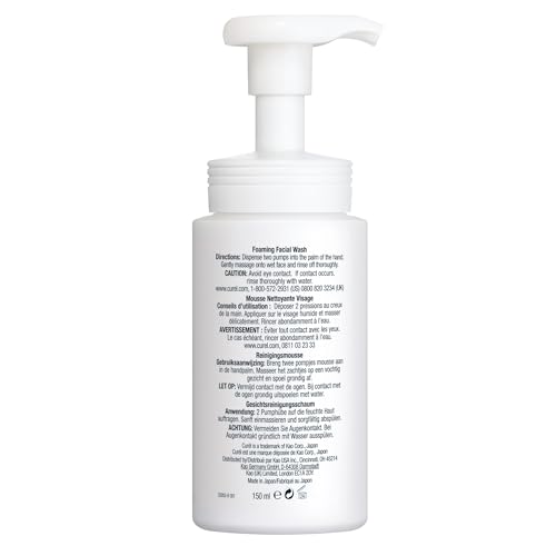 Curel Foaming Daily Face Wash for Sensitive Skin – Hydrating, pH-Balanced, Fragrance-Free Cleanser for Dry Skin, 5 oz