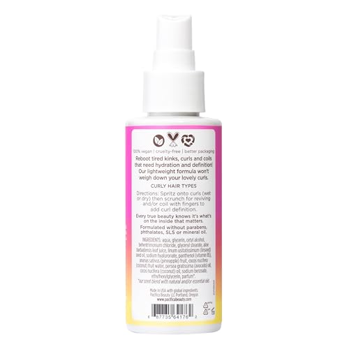 Pacifica Pineapple Curls Refresher Mist - Curl Spray with Hyaluronic Acid, Vitamin B5 & Plant Oils - Vegan, Dermatologist Tested - 4 Fl Oz