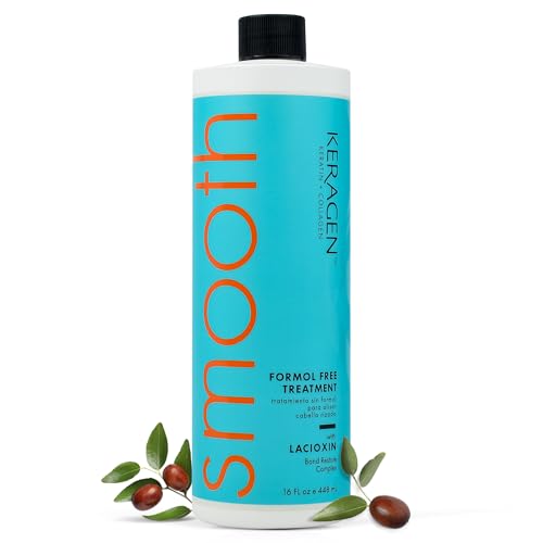 Keragen Brazilian Keratin Smoothing Treatment 16 Oz | Formaldehyde-Free Blowout for Frizzy, Dry, or Damaged Hair | Smooth, Silky Finish for Fine to Medium Hair