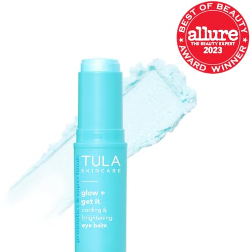 TULA Skin Care Eye Balm Glow & Get It – Dark Circle Treatment, Hydrates & Brightens Undereye, Portable 0.35 oz
