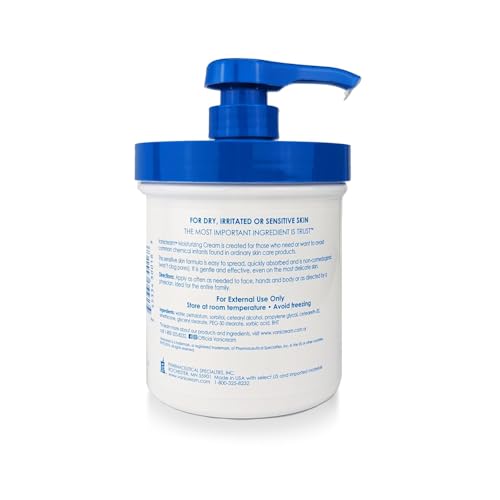 Vanicream Moisturizing Cream with Pump - 16 oz | Gentle Hydrating Formula for Sensitive Skin, Free of Dyes, Fragrance & Common Irritants